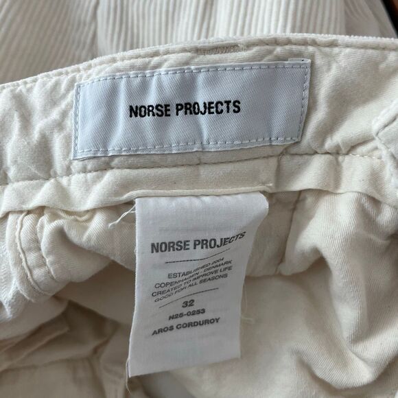 Norse Project White Aros Corduroy Regular Fit Straight Leg Pants Men's Size 32 - Picture 7 of 10